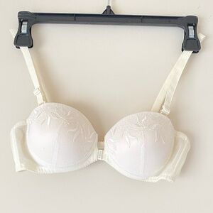 Fanniel Women’s Cream Floral Lace Trims Bra - 34A - New without Tags